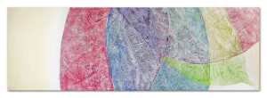 Obraz olejny ręcznie malowany 50x150cm Blada kompozycja różowy
