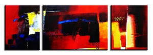 Obraz olejny ręcznie malowany 50x70cm + 50x20cmx2 Energia kompozycja