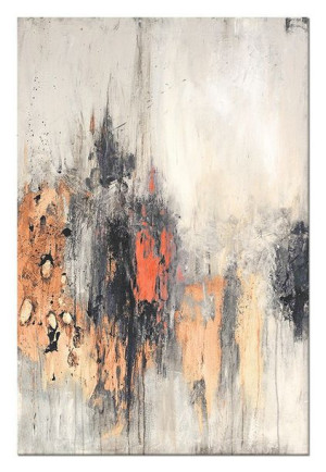 Obraz olejny ręcznie malowany 73x116cm Czerwony prześwit
