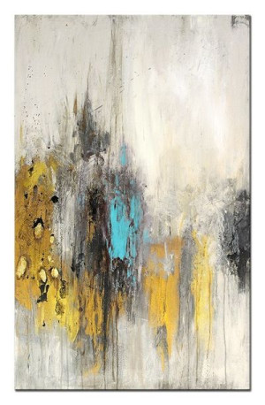 Obraz olejny ręcznie malowany 73x116cm Niebieski prześwit