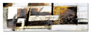 Obraz olejny ręcznie malowany 50x150cm Dynamiczna kompozycja szarość