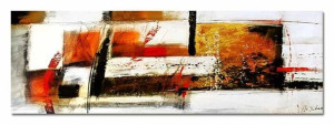 Obraz olejny ręcznie malowany 50x150cm Dynamiczna kompozycja