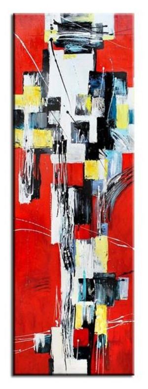 Obraz olejny ręcznie malowany 50x150cm Postać wpłaszczu