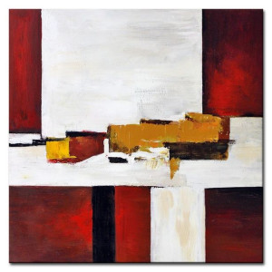 Obraz olejny ręcznie malowany 90x90cm Budowa