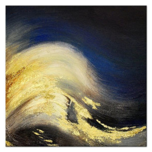 Obraz olejny ręcznie malowany 90x90cm Złota lampa