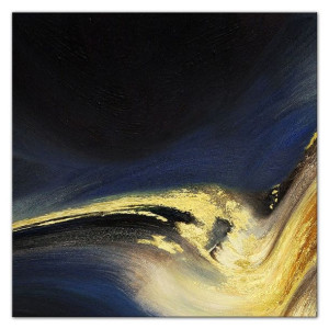 Obraz olejny ręcznie malowany 90x90cm Światła lamp