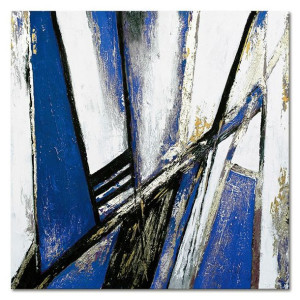 Obraz olejny ręcznie malowany 90x90cm Granatowa droga