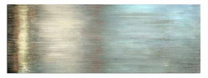 Obraz olejny ręcznie malowany 50x150cm Błękitny deszcz
