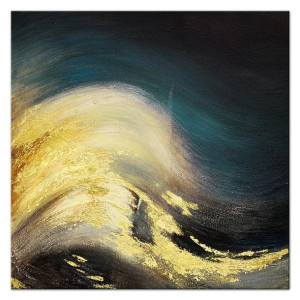 Obraz olejny ręcznie malowany 90x90cm Złota góra