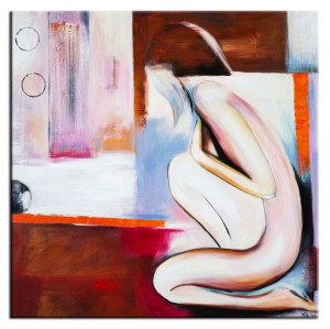 Obraz olejny ręcznie malowany 90x90cm Bezbronność