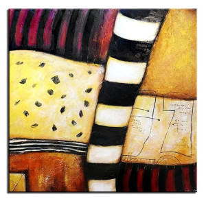 Obraz olejny ręcznie malowany 90x90cm Przerwa