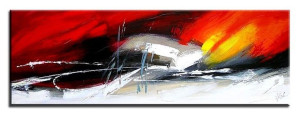 Obraz olejny ręcznie malowany 50x150cm Wspinaczka