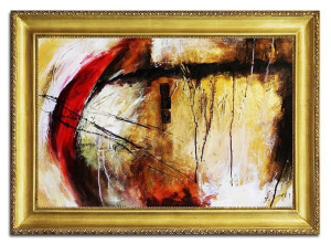 Obraz olejny ręcznie malowany 75x105cm Czerwony łuk