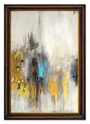 Obraz olejny ręcznie malowany 75x105cm Niebieski prześwit