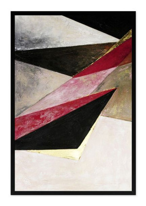 Obraz olejny ręcznie malowany 63x93cm Kompozycja z purpurowym trójkątem