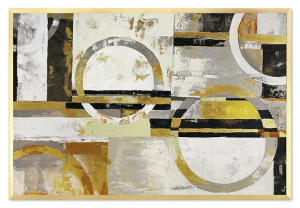 Obraz olejny ręcznie malowany 63x93cm Obręcze na szarym tle