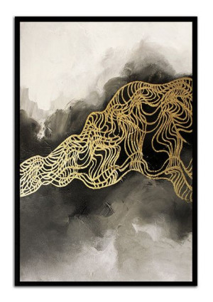Obraz olejny ręcznie malowany 63x93cm Złoty wąż