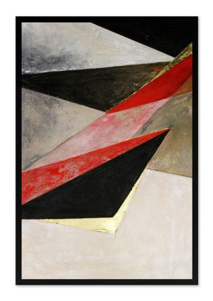 Obraz olejny ręcznie malowany 63x93cm Kompozycja z czerwonym trójkątem