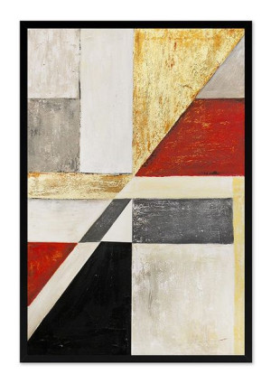 Obraz olejny ręcznie malowany 63x93cm Złoto i rubin