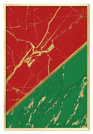Obraz olejny ręcznie malowany 63x93cm Czerwień i zieleń