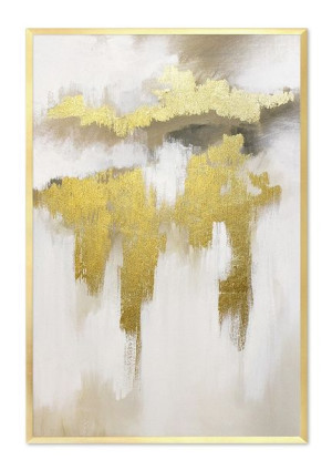 Obraz olejny ręcznie malowany 63x93cm Złote ptaki