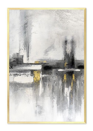 Obraz olejny ręcznie malowany 63x93cm Rozmyte miasto