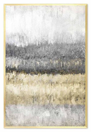Obraz olejny ręcznie malowany 63x93cm Szare lato