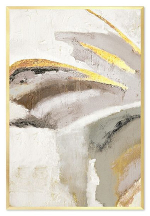 Obraz olejny ręcznie malowany 63x93cm Beżowe skrzydło motyla