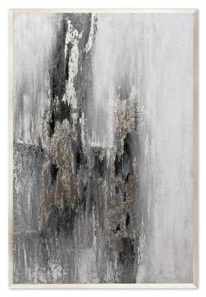 Obraz olejny ręcznie malowany 63x93cm Szare wieżowce