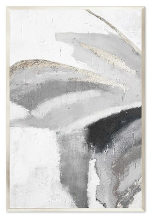 Obraz olejny ręcznie malowany 63x93cm Szare skrzydło motyla