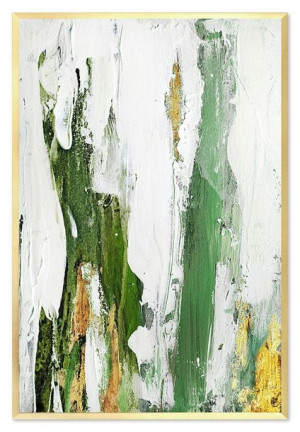 Obraz olejny ręcznie malowany 63x93cm Zielone natchnienie