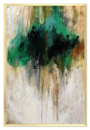 Obraz olejny ręcznie malowany 63x93cm Zielona chmura