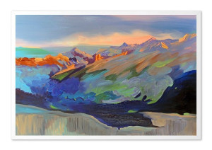 Obraz olejny ręcznie malowany 63x93cm Góry