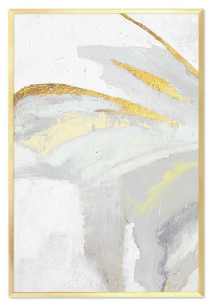 Obraz olejny ręcznie malowany 63x93cm Szare skrzydło motyla