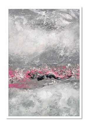 Obraz olejny ręcznie malowany 63x93cm Różowe prześwity