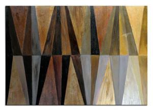 Obraz olejny ręcznie malowany 60x90cm metalowa geometria