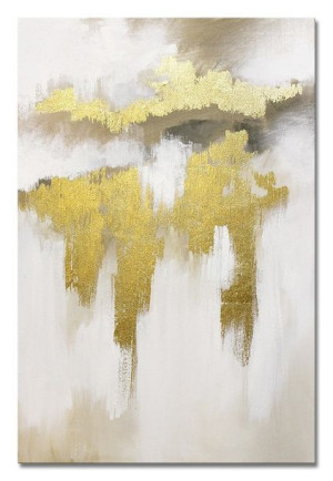 Obraz olejny ręcznie malowany 60x90cm Złote chmury