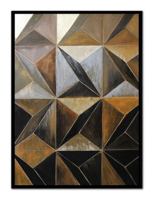 Obraz olejny ręcznie malowany 53x73cm Drewniana kompozycja