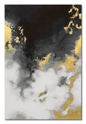 Obraz olejny ręcznie malowany 60x90cm Szara piana