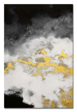 Obraz olejny ręcznie malowany 60x90cm Szare pobrzeże