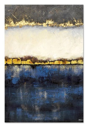 Obraz olejny ręcznie malowany 60x90cm Złote warstwy