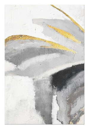 Obraz olejny ręcznie malowany 60x90cm Skrzydło motyla szare