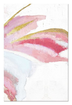 Obraz olejny ręcznie malowany 60x90cm Skrzydło motyla różowe