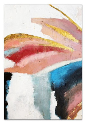Obraz olejny ręcznie malowany 60x90cm Kwiat myśli sjena