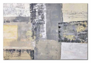 Obraz olejny ręcznie malowany 60x90cm Szare Łaty