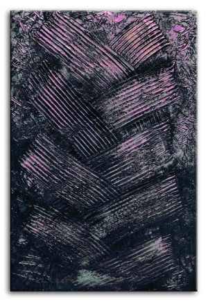 Obraz olejny ręcznie malowany 60x90cm Ślad opony fiolet