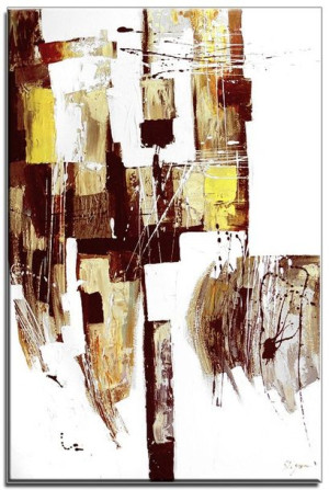 Obraz olejny ręcznie malowany 60x90cm Retrospekcja brąz