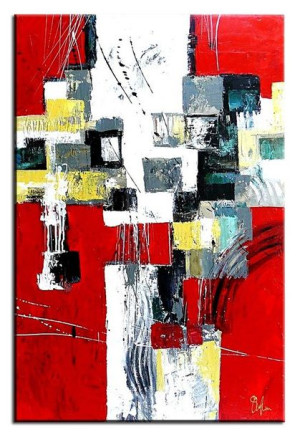 Obraz olejny ręcznie malowany 60x90cm Zdjęcia na ścianie czerwień