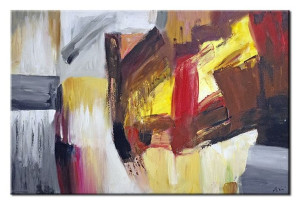 Obraz olejny ręcznie malowany 60x90cm Ekspresja czerwony