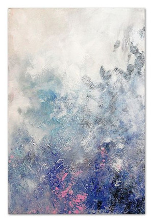 Obraz olejny ręcznie malowany 60x90cm Tajemniczy dym niebieski